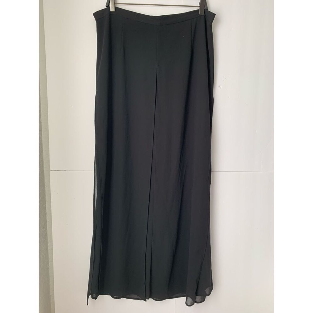 Another Thyme Black Shiffon Wide Leg Draped Trouser Size XL - Picture 3 of 13